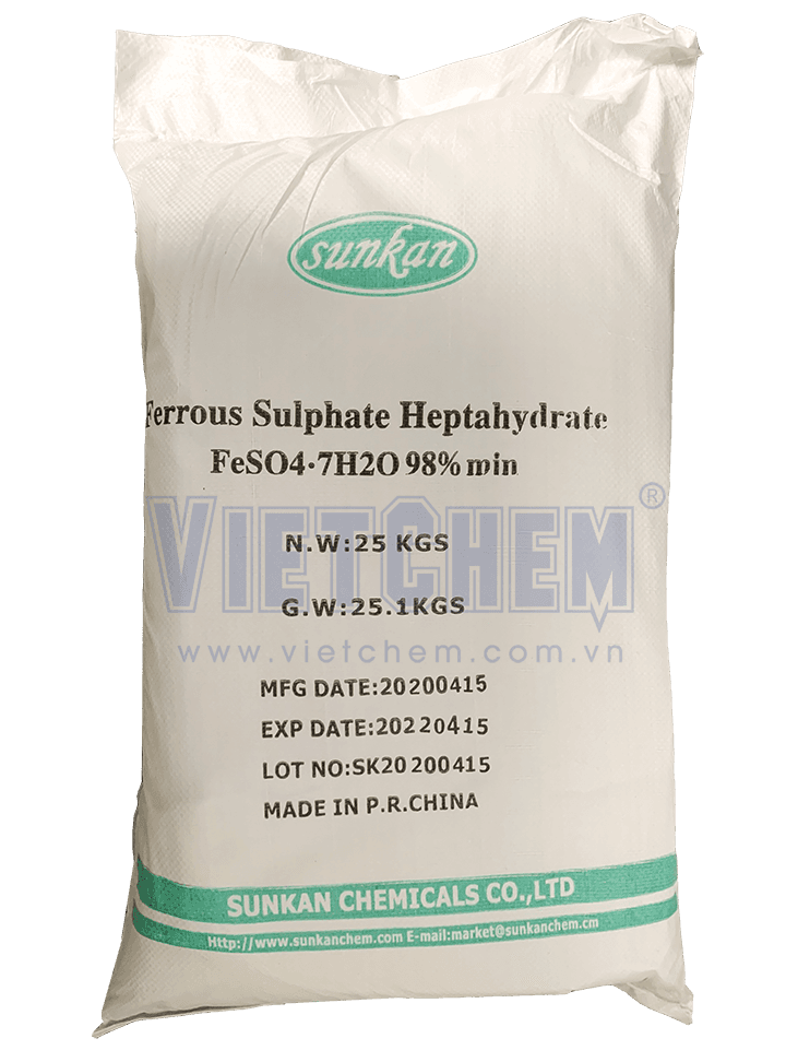 Phèn sắt(II) sunfat FeSO4.7H2O 98%, Việt Nam