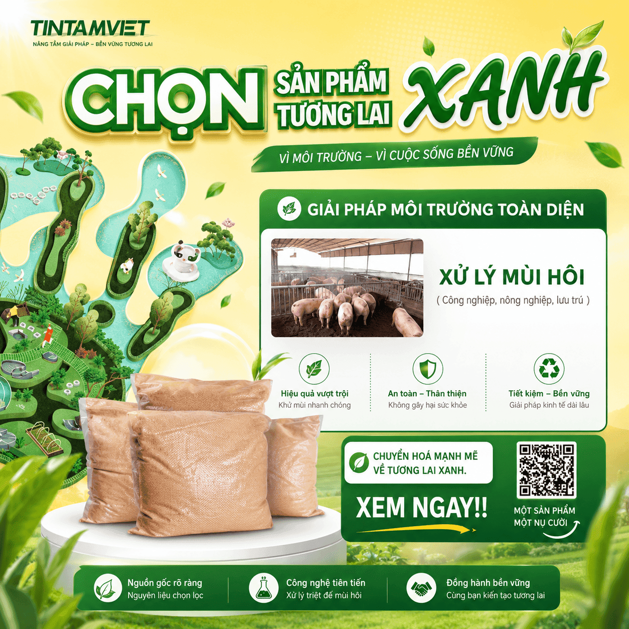 Giải pháp kết hợp vi sinh & enzyme xử lý mùi toàn diện